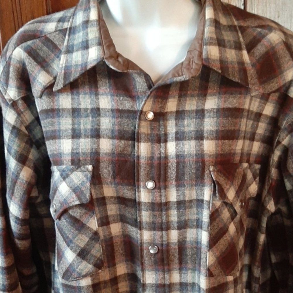 Mens Pendeleton Pure Virgin Wool Western Shirt Lg. - Picture 2 of 4